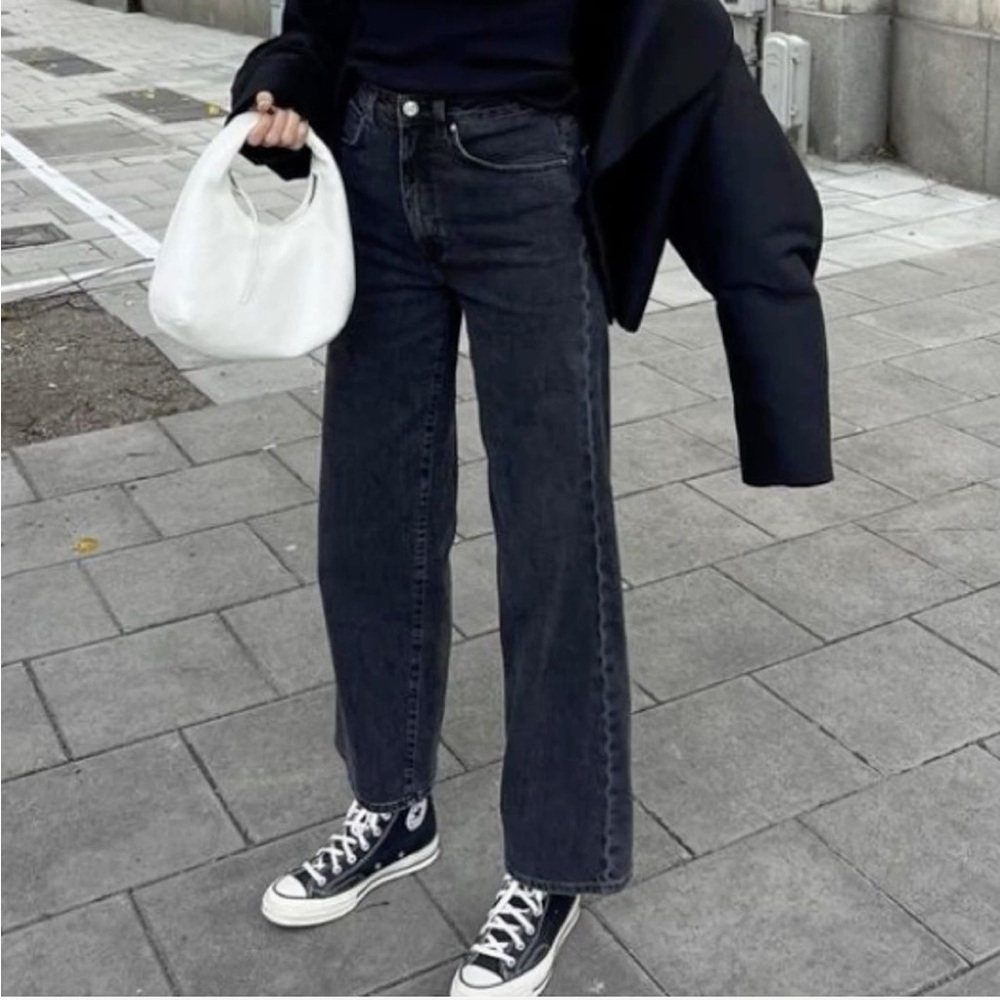 Levi’s straight ankle black jeans